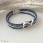 Armband Fisch Konfirmation blau-beige – Bild 3