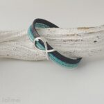 Lederarmband mit Fisch in blau-türkis Konfirmation