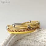 Lederarmband aus Nappaleder in gelb