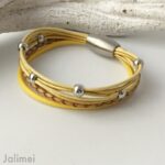 Lederarmband aus Nappaleder gelb