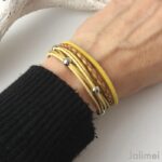 Lederarmband Nappa gelb