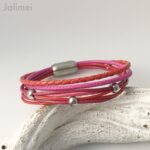Lederarmband Nappa pink-rot – Bild 2