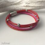 Lederarmband Nappa pink-rot