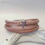 Lederarmband rose mit Stern