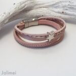 Lederarmband rose mit Stern – Bild 2