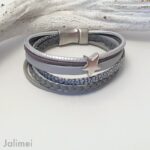 Lederarmband grau mit Stern – Bild 3