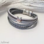 Lederarmband grau mit Stern – Bild 2