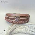 Lederarmband Stern rose-taupe