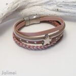 Lederarmband Stern rose-taupe – Bild 2