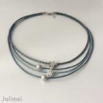 Collier Glitzer Stern antikblau