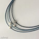 Collier Glitzer Stern antikblau – Bild 2