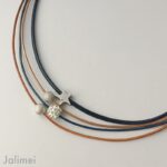 Collier Glitzer Stern navy cognac – Bild 2