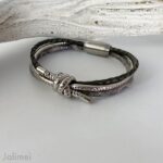 Lederarmband Knoten grau