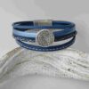 Lederarmband mit kleine Phaistos Scheibe blau