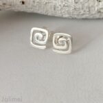 Ohrstecker eckige Spirale