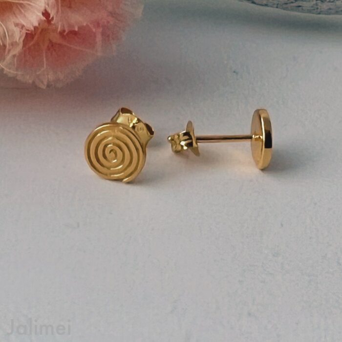 Ohrstecker geschlossene Spirale gold seitlich