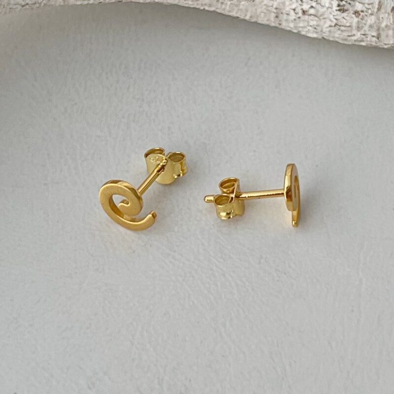 Ohrstecker Spirale gold seitlich