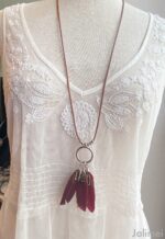 Einzelstück: lange Kette Federn rot – Bild 3