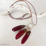 Einzelstück: lange Kette Federn rot – Bild 2