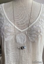 Einzelstück: lange Kette Miracle Bead grau – Bild 3