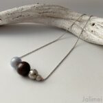 Einzelstück: lange Kette Miracle Bead grau – Bild 2