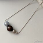 Einzelstück: lange Kette Miracle Bead grau