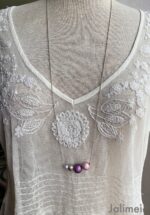 Einzelstück: lange Kette Miracle Bead Lila – Bild 3