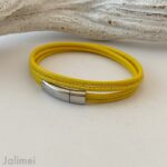 Wickelarmband aus Nappaleder sommerlichem Gelb