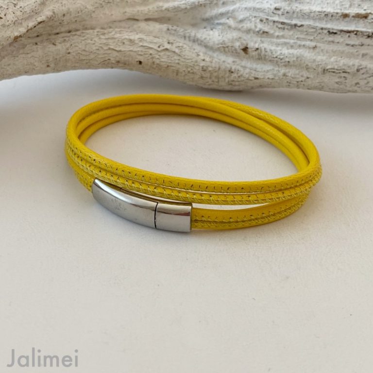Wickelarmband aus Nappaleder sommerlichem Gelb