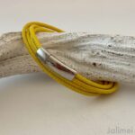 Wickelarmband aus Nappaleder in sommerlichem Gelb