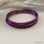 Wickelarmband Nappaleder in lila metallic