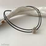 Collier Glitzerkugeln in schwarz