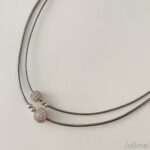 Collier Glitzerkugeln stahlgrau