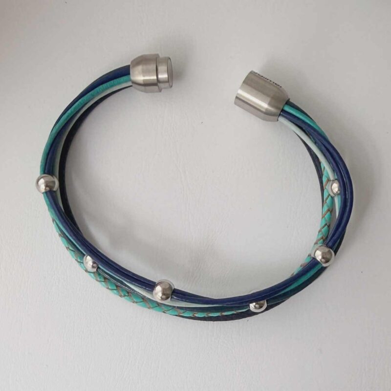 Lederarmband aus Nappa türkis blau