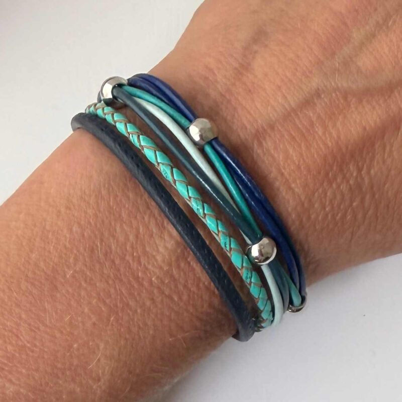 Lederarmband Nappa türkis blau