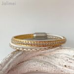 Lederarmband Chainball rosegold