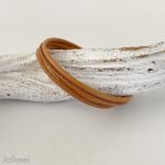 Schlichtes Wickelarmband aus feinem Nappaleder nude