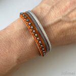 Lederarmband Strass orange