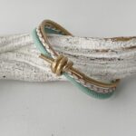 Lederarmband mit Knoten gold mint
