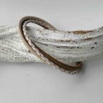 Lederarmband aus Nappa in taupe und weiß