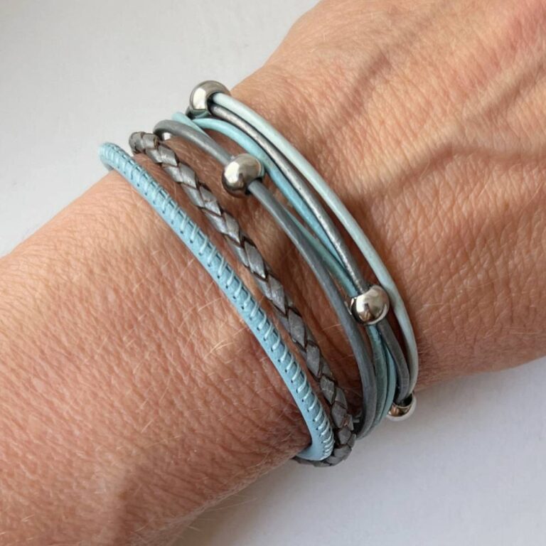 Lederarmband Nappa hellblau