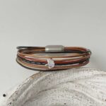 das Lederarmband Ginkgoblatt in braun