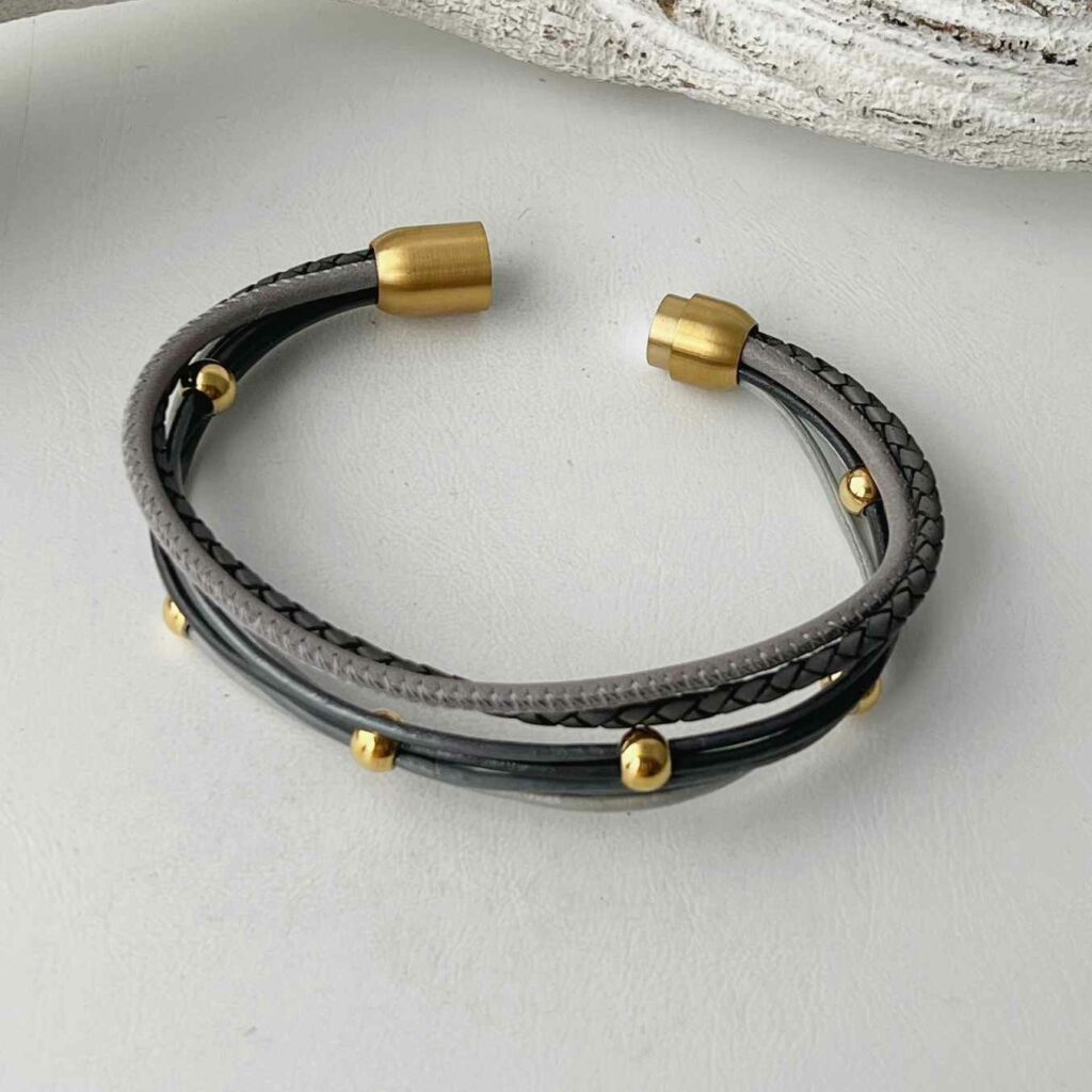 das Lederarmband Nappa Gold grau