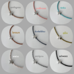 eine feine kurze Lederband Kette mit einem Stern