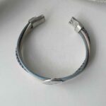 Lederarmband mit Mandala in beige hellblau