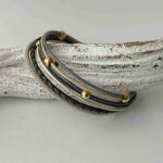 Lederarmband Nappa Gold grau beige