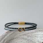 das Armband mit Fisch Gold in schwarz blau