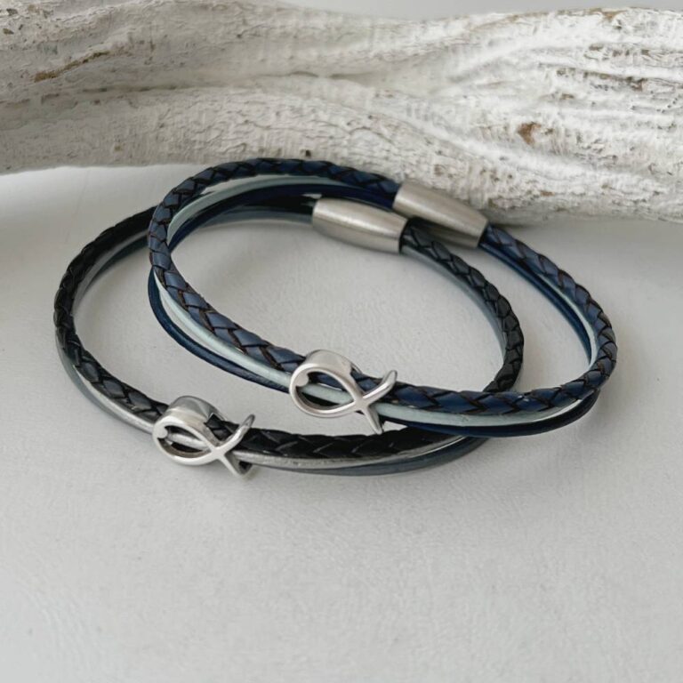 Armband Fisch schwarz oder blau