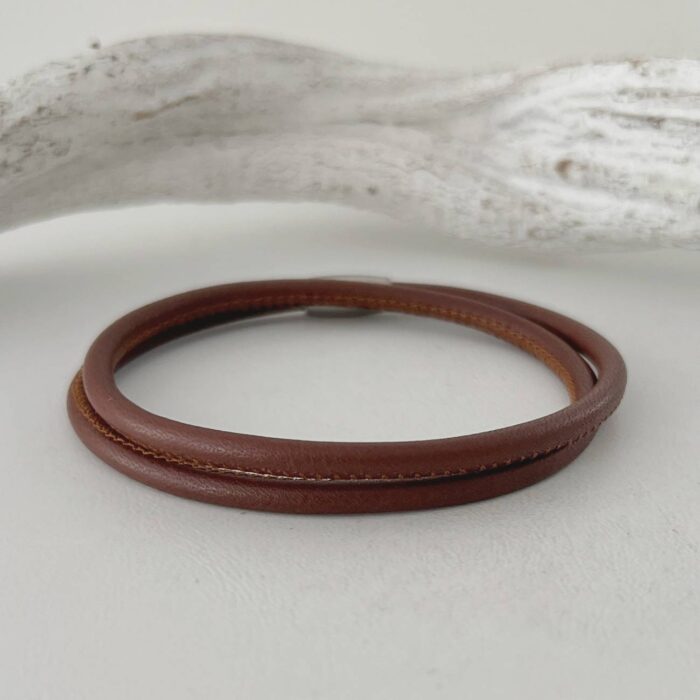 das Wickelarmband aus Nappaleder für Herren braun