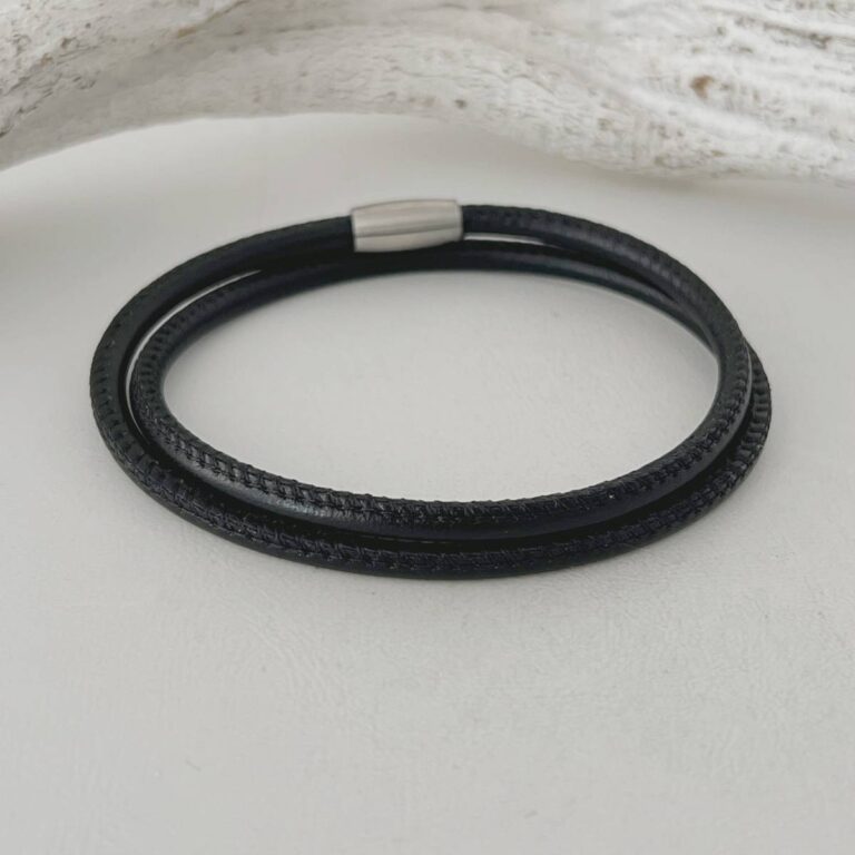 das Wickelarmband aus Nappaleder Herren schwarz